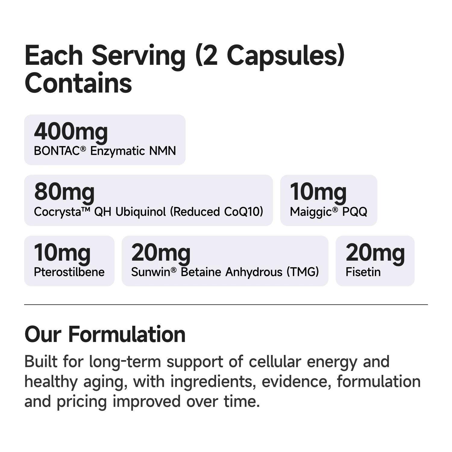 BIOGEEK NMN Ultimate Complex ingredients and dosages