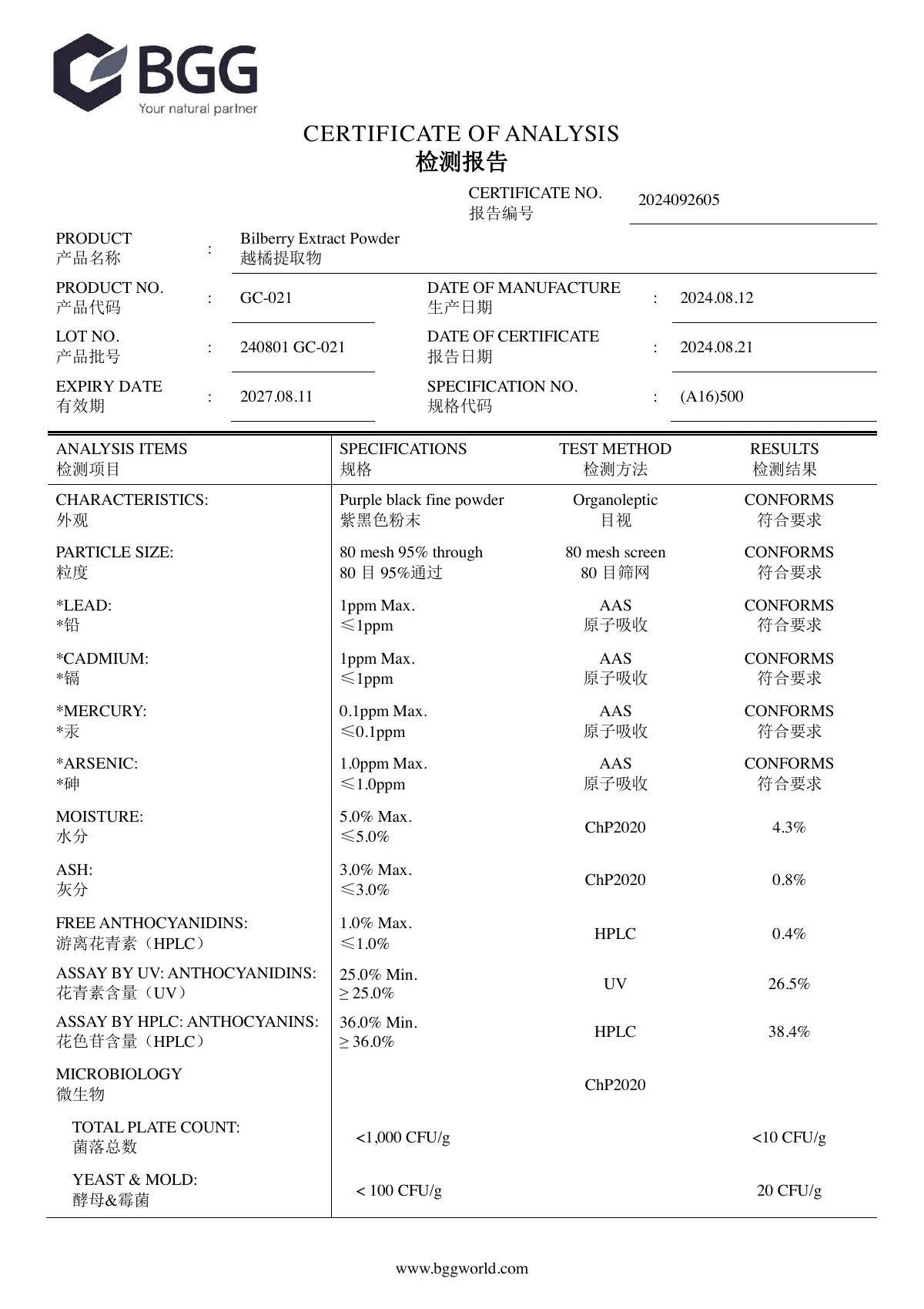 越橘提取物